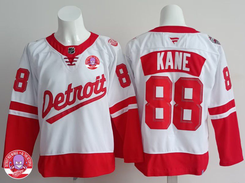 Men Detroit Red Wings #88 Kane White 2025 Fanatics Home Premium NHL Jersey style 1